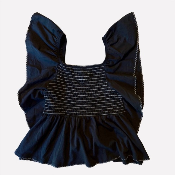 Zara Kids Black Smocked Ruffled Blouse | teen, tween top - Picture 5 of 5